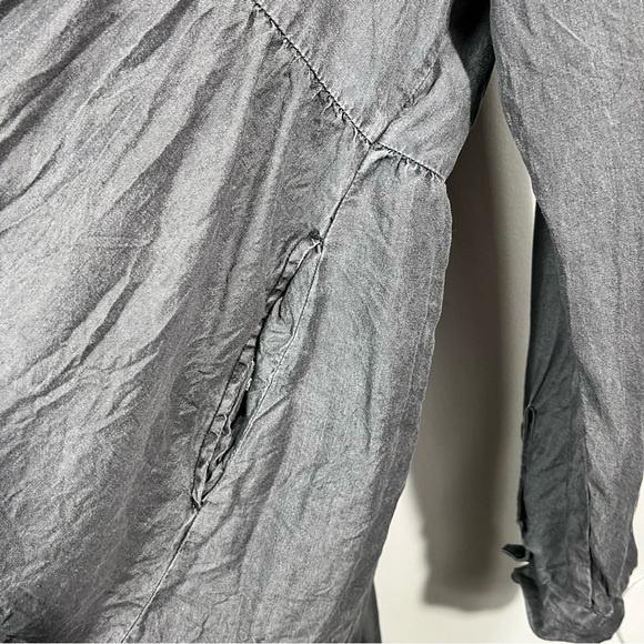 Time & True Dark Silver Gray Button Down Midi Length Long Sleeve Shirt Dress XXL - Picture 6 of 7